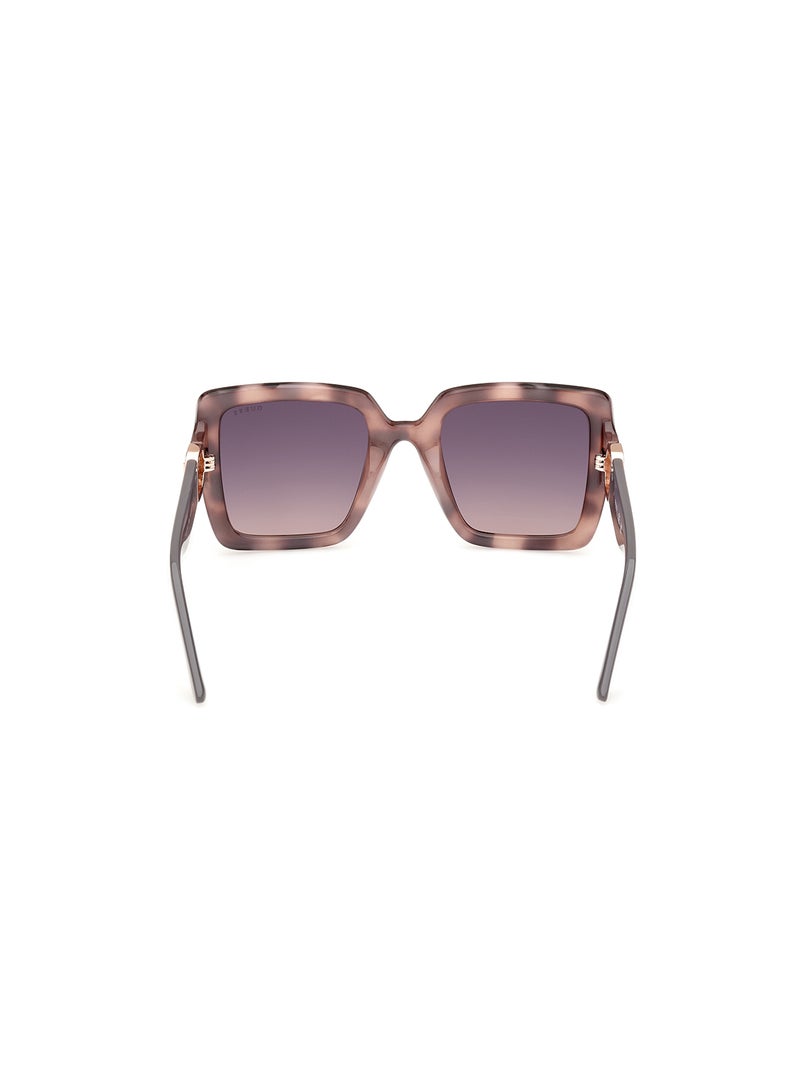 GUESS نظارات شمسية مربعة الشكل للنساء مع حماية من الأشعة فوق البنفسجية - GU0010355B52 - حجم العدسة: 52 مم - هافانا ملون - Image 4